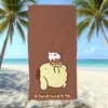 Toalla de Playa con Estampado de Perro Pudín de Sanrio, Absorbente de Agua, Secado Rápido, Fibra Ultrafina, Toalla de Baño para Vacaciones, Directo de Fábrica