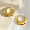 Brincos de Aço Inoxidável com Design Moderno Cruzado Hip Hop Banhados a Ouro 18K Estilo Europeu e Americano Brincos Personalizados de Nicho