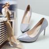 Primavera Nuevo Color Tacones Altos Zapatos de Salón de Aguja para Mujer Estilo Coreano Zapatos Individuales Punta Afilada Zapatos de Salón Sandalias en Stock