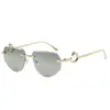 Gafas sin montura de borde cortado con correa de color estilo japonés y coreano transfronterizas, de alta gama, a la moda, para fotos de vacaciones, para conducir