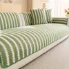 Cojín de sofá con borde de chenilla para todas las estaciones, cojín de asiento de sofá rayado universal, funda de sofá antideslizante para sala de estar y dormitorio