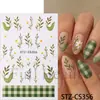 Beleza Total Transfronteiriça Novos Adesivos de Nail Art Primavera Fresca Floral Xadrez Francês Tulipa Adesivos