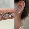 Pendientes de plata s925 con diseño personalizado, bonitos, irregulares y de piedra lunar, combinables con todo, estilo frío.