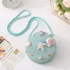 Bolsa Pequena Transversal de Verão Popular para Crianças Meninas, Bolsa de Ombro Princesa, Porta-Moedas, Design de Sereia do Oceano