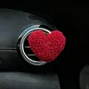 Lindos ganchos para coche de peluche en forma de corazón, ganchos de almacenamiento multifuncionales, ganchos adhesivos para el lado del pasajero del coche
