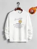 Sudadera de punto con estampado para hombre Invierno Popular Polar Moda Marca Cuello redondo Sudadera Cálida Versátil Camiseta básica para hombre