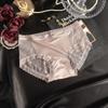 Bragas Sexis de Satén de Lujo Ligero con Encaje para Mujer, Cómodas, Sin Costuras, Transpirables, Entrepierna de Seda de Morera, Cubren la Cadera, de Cintura Media para Mujer