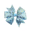 Acessórios de cabelo para bagagem acessórios acessórios laço fio estampagem a quente escamas de peixe prateadas laço cauda de andorinha fundo plano
