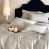 Juego de cuatro piezas de algodón de fibra larga de 60 hilos con bordado estilo INS, sábana bajera ultra suave de algodón puro, juego de tres piezas de dibujos animados para niños