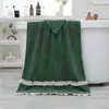 Toalha de Banho Feminina Renda Francesa Toalha de Banho de Veludo Coral de Alta Qualidade Absorvente e Sem Fiapos Poncho de Banho Adulto Novo Atacado