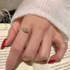 Anillo de Corazón Incrustado con Diamantes de Plata Esterlina S925 para Mujer, Estilo Vintage de Lujo Ligero, Diseño de Nicho de Alta Gama, Popular en Xiaohongshu