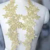 Accesorios para vestidos de novia, ribetes de encaje rojos, blancos, negros y azules, materiales, parches de flores bordadas, aplicaciones florales, aplicaciones de tela.