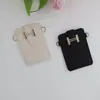 Suporte de Cartão Deslizante de Alta Qualidade Ins Novo 2025 Ultra Fino Pequeno Padrão Lichia Capa para Cartão H Porta-Identidade Capa de Celular Bolsa
