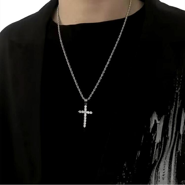 满钻十字架项链_07