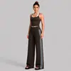 Conjunto de yoga transfronterizo para mujer, secado rápido, espalda bonita, lunares, bloques de color, sujetador deportivo para exteriores, conjunto para correr y fitness