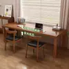 Escritorio Doble de Madera Maciza Mesa de Comedor Combinación Estilo Lujo Ligero Escritorio de Negociación Escritorio para Estudio en Casa Escritorio Grande Banco de Trabajo