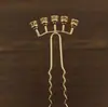 Accesorios de joyería antigua cobre fundido tamaño pequeño soporte para flores en forma de torre fila horquilla horquilla 29 * 12 MM diámetro interior 4 MM