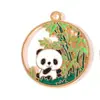 Panda e Bambu Coexistem Harmoniosamente, Acessórios Fofos e Adoráveis, Pingente de Liga DIY, Chaveiro, Corrente para Celular, Enfeite Pendente