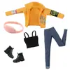 Conjunto de Roupas para Boneca 6 Peças Transfronteiriço para Boneca Barbie de 30cm, Conjunto de Roupa Fashion com Jaqueta, Calça e Saia, Fofo para Atacado