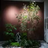 Simulación caballo borracho ventana de madera paisajismo planta interior planta verde biónica de alta gama árbol decorativo árbol falso grande paisaje simple