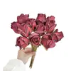 Ramo Retro de Rosas Estilo Americano, Flores Artificiales con Bordes Quemados, Flores Falsas para Decoración de Sala de Estar y Mesa de Comedor, Accesorios para Fotografía