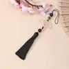 Abanico Dorado Estampado con Borlas, Colgantes de Borlas, Borlas de Hanfu, Abanico Decorativo Hecho a Mano Estilo Antiguo, Adorno Colgante con Patrón de Nubes