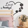 Fun-a005 - Pegatinas de pared con eslogan inglés "Love Rose", para dormitorio, sala de estar, estudio, fondo, embellecimiento, venta al por mayor