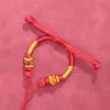 Pulseras Semi-Terminadas para Bebés y Niños Se Pueden Usar con Cuentas, Accesorios de Colgantes de Oro Duro, Pulseras Rojas de Cuerda Tejidas a Mano para DIY