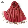 Chal Jacquard de Rayón con Diseño Paisley Grande Vintage, Bufanda Transpirable y Cómoda de Algodón y Lino con Flecos para Mujer
