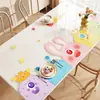 Mantel de Mesa con Animales de Dibujos Animados, Mantel de Vidrio Suave Degradado, Mantel Impermeable y a Prueba de Aceite sin Lavado, Mantel de Mesa de Café de Lujo Ligero, Mantel Protector