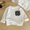 Camiseta Infantil de Manga Comprida Outono Meninos Estilo Japonês Floral Letra t Bebê Elegante Camiseta Básica Infantil Top Transfronteiriço