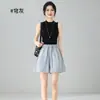 Pantalones Cortos de Verano 2026 con Sensación de Hielo Delgado Cielo Estrellado de Tres Cuartos para Mujer Cintura Alta Caídos Petite Adelgazantes de Línea A Pierna Ancha
