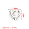 Colgante de Acero Inoxidable Liso con Forma de Corazón y Agujeros, Colgante de Joyería de Corazón, Collar Hecho a Mano para DIY, Cadena para Clavícula, Dijes de Acero de Titanio