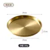 Prato redondo de aço inoxidável estilo japonês, prato raso de fundo plano, bandeja, prato para ossos, prato para churrasco comercial, prato de frutas, prato para bolo de sobremesa