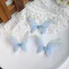 Pacote com 3 Borboletas de Tule 3D de Camada Dupla de 5cm para Acessórios de Cabelo DIY Feitos à Mão, Materiais de Decoração, Brincos de Maquiagem Facial Estilo Antigo Hanfu
