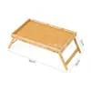 Bandeja de almacenamiento para cama de bambú y madera transfronteriza, Mesa de bandeja de comedor para computadora de madera maciza multifuncional para personas perezosas, Plegable con bandeja portátil