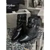 Fivela de cinto estilo americano para garotas ousadas, botas curtas para mulheres, novo design de nicho outono 2026, botas western