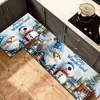 Tapete de Chão de Natal Tapete de Chão de Cozinha Tapete Decorativo Tapete Tira Longa Antiderrapante Resistente à Sujeira Fácil de Limpar Tapete de Porta de Entrada