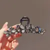 Presilha de Cabelo Elegante Borboleta de Vidro com Brilhos para Mulheres, Luxuosa Presilha de Tubarão para Penteados, Acessório de Cabelo de Alta Qualidade para Cabelos Finos