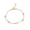 B0079 Pulsera de Latón Chapado en Oro Europeo y Americano con Circonita para Mujer Transfronteriza Joyería Suave y Exquisita Lujo Ligero Diseño de Nicho