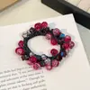 Elástico de Cabelo de Cristal Roxo-Vermelho de Alta Qualidade para Mulheres, Corda para Rabo de Cavalo, Novo Estilo 2026 Elástico para Coque, Acessório de Cabelo