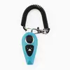 Nuevo Clicker de Entrenamiento para Mascotas de Doble Color, Clicker + Silbato Dos en Uno, Silbato de Entrenamiento para Perros, Clicker de Doble Color con Correa Larga para la Muñeca