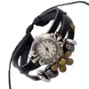 Venda Direta de Fábrica Pulseira Relógio de Couro Genuíno, Pulseira Relógio de Couro de Vaca Retrô, Pulseira Artesanal com Contas, Pulseira Relógio Masculina e Feminina