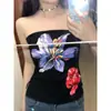 Top de Tubo Elástico Estampado Retro Francés 2025 para Mujer, Nuevo Top Básico Versátil de Verano Ajustado