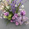 Arreglos Florales Artificiales para Bodas, Arcos en Forma de Cuerno, Columnas Florales Grandes, Flores de Cascada Estilo Bosque, Decoración de Escenario y Paisajismo para Salones de Bodas