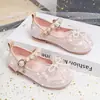 Sapatos de Princesa para Meninas Moda Sapatos de Cristal Baixos Primavera e Outono Laço de Strass Sapatos Mary Jane Sola Macia Sapatos de Performance
