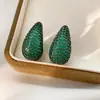 Pendientes Vintage de Plata con Zirconia Incrustada en Forma de Cuadrado Lágrima, Pendientes Simples y Elegantes con un Toque de Lujo Ligero y de Alta Gama