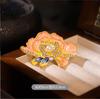 Broche de flor de peonía rosa de alta gama para mujer, exquisito y sencillo, nuevo ramillete chino decorativo, elegante flor de aleación, hebilla Hanfu