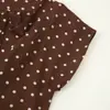 Estilo europeo transfronterizo verano comercio exterior ropa de mujer nueva moda lunares temperamento manga abullonada cintura alta ajustado vestido