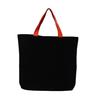 Bolsa de Lona Negra Exquisita Bolsa de Mano de Lona con Broche Bolsa de Compras de Lona Bolsa de Algodón de Mano de Dibujos Animados Bolsa Estampada Hecha a Mano